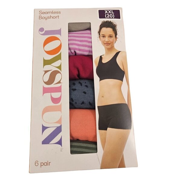 Joyspun Women’s Seamless 6-Pack Multi-Color Boyshorts Panties – Size 2XL(20) - Picture 2 of 9